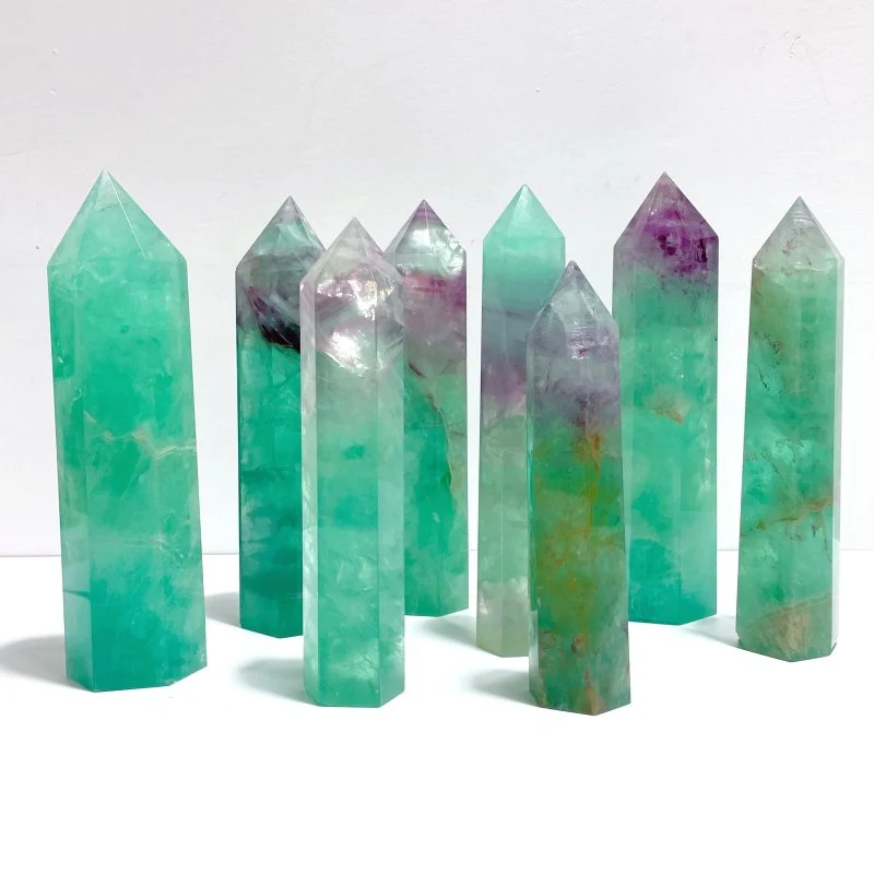 8 Pieces Large Fat Fluorite Tower