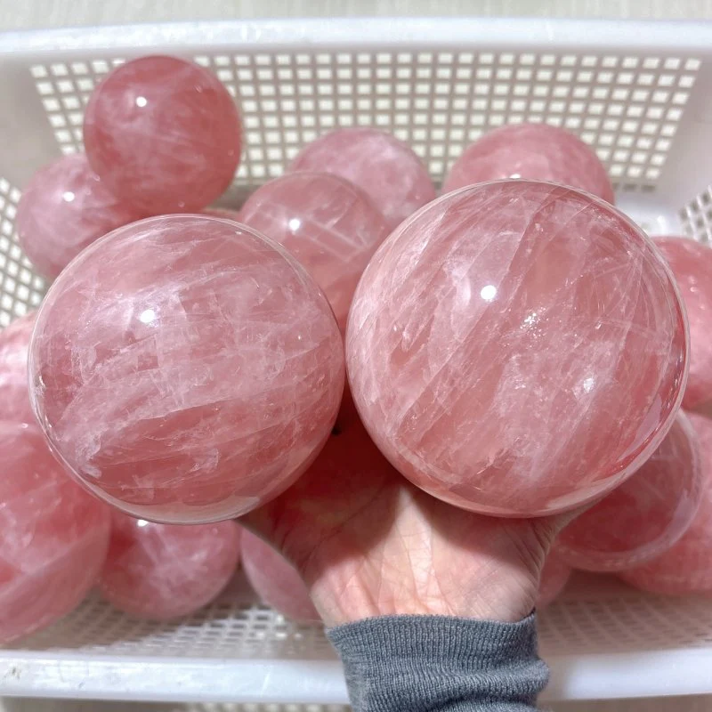 20 Pieces Madagascar Deep Pink Star Rose Quartz Spheres - Image 2