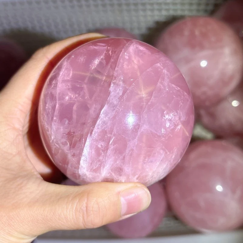 20 Pieces Madagascar Deep Pink Star Rose Quartz Spheres - Image 3