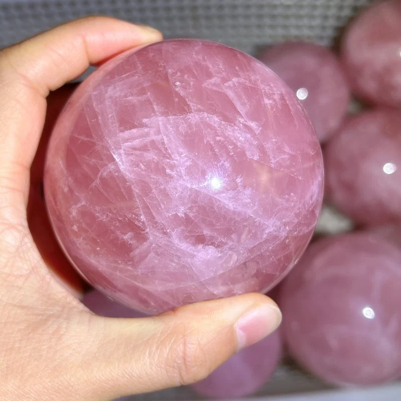 20 Pieces Madagascar Deep Pink Star Rose Quartz Spheres - Image 4