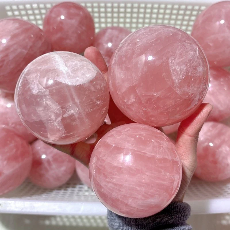 20 Pieces Madagascar Deep Pink Star Rose Quartz Spheres - Image 5