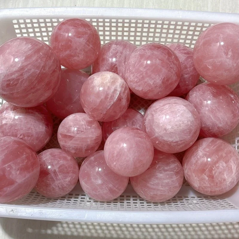 20 Pieces Madagascar Deep Pink Star Rose Quartz Spheres - Image 8