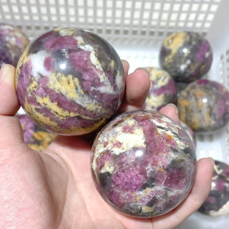 13 Pieces Pink Tourmaline Spheres Balls - Image 4