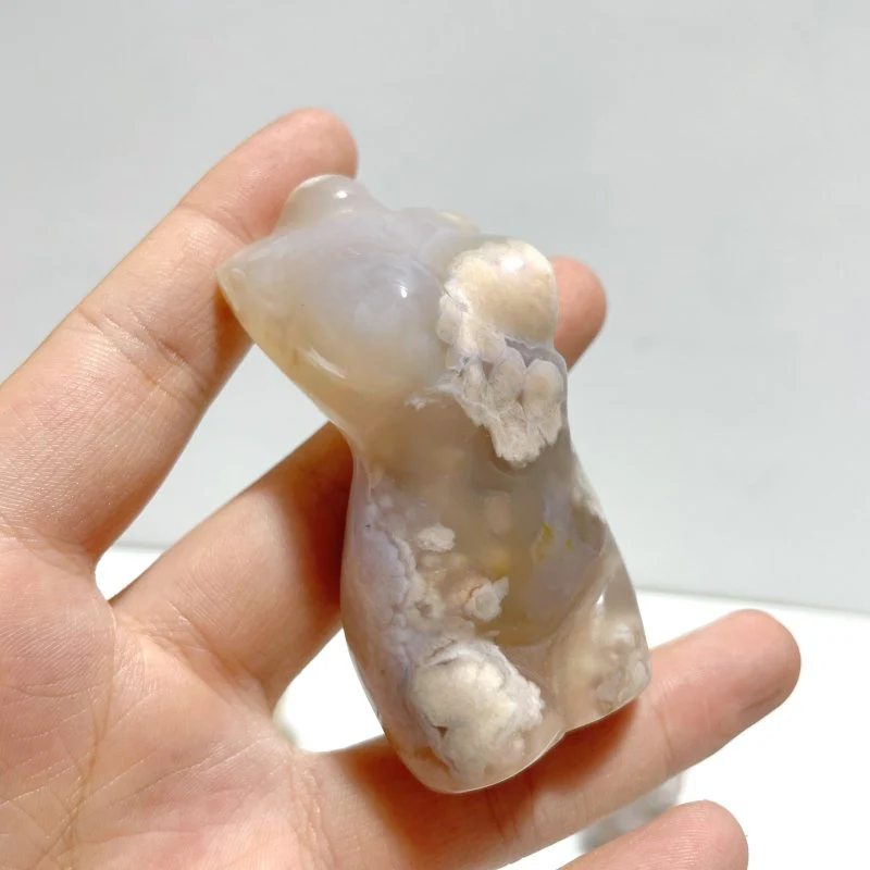 13 Pieces Sakura Flower Agate Goddess Carving - Image 4