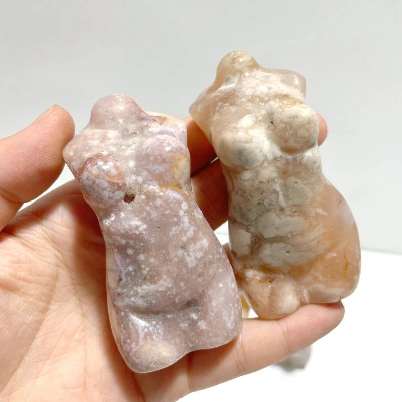 13 Pieces Sakura Flower Agate Goddess Carving - Image 7