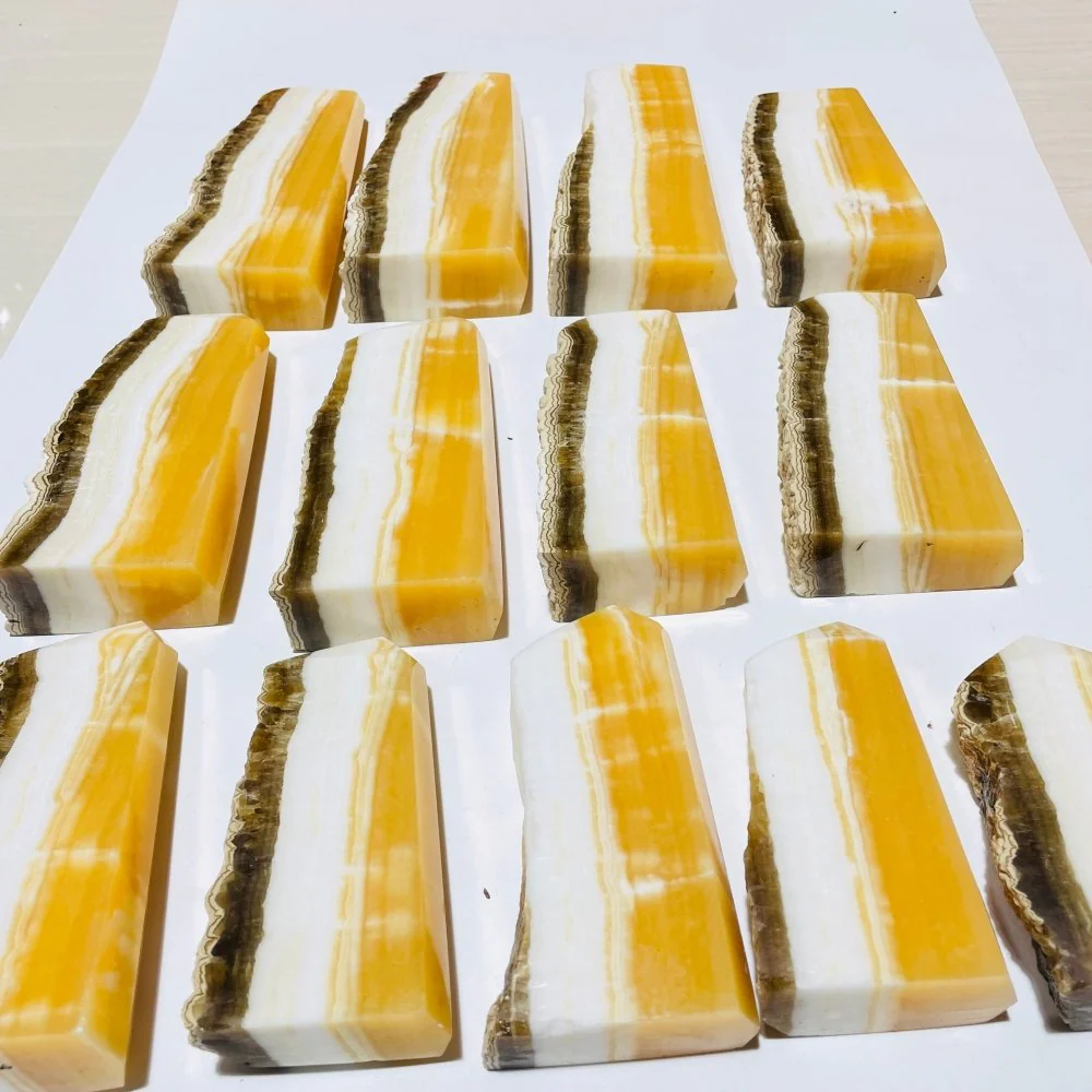 13 Pieces Large Yellow Calcite Tower Points - Image 2
