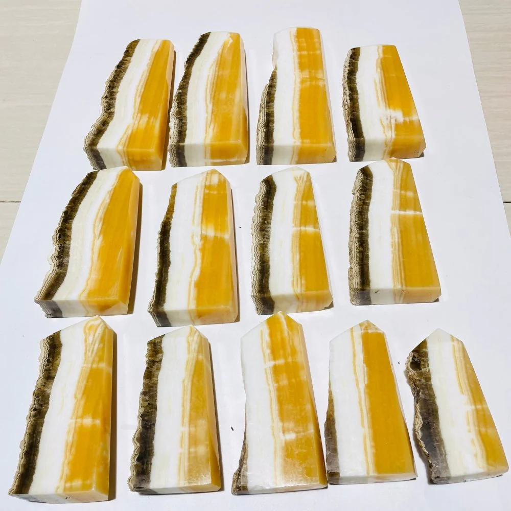 13 Pieces Large Yellow Calcite Tower Points - Image 6