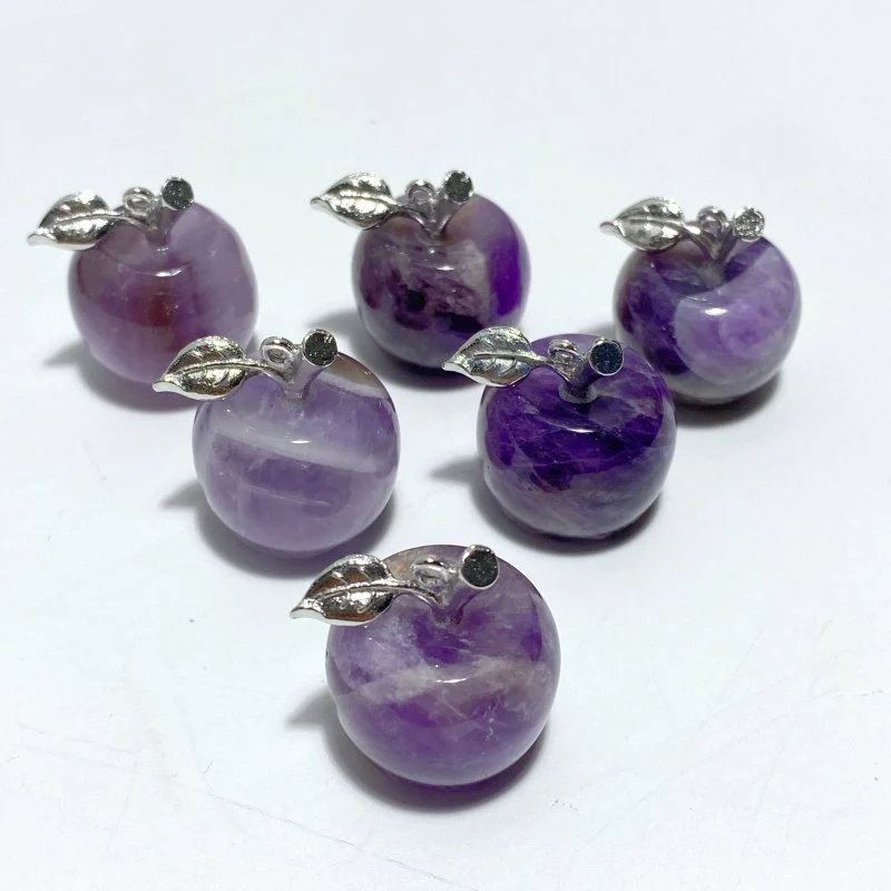 14 Types Small Apple Carving Wholesale Clear Quartz Green Aventurine Lepidolite - Image 10