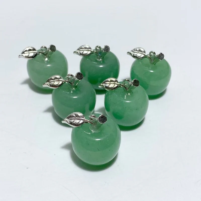 14 Types Small Apple Carving Wholesale Clear Quartz Green Aventurine Lepidolite - Image 14