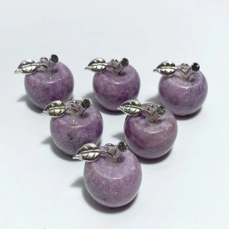 14 Types Small Apple Carving Wholesale Clear Quartz Green Aventurine Lepidolite - Image 16