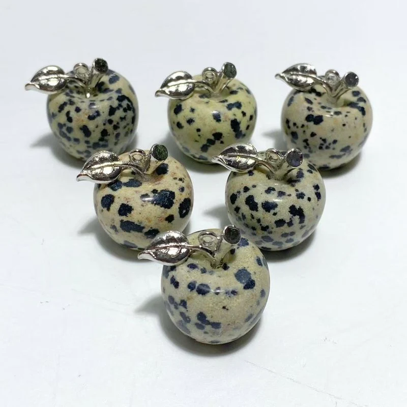 14 Types Small Apple Carving Wholesale Clear Quartz Green Aventurine Lepidolite - Image 3