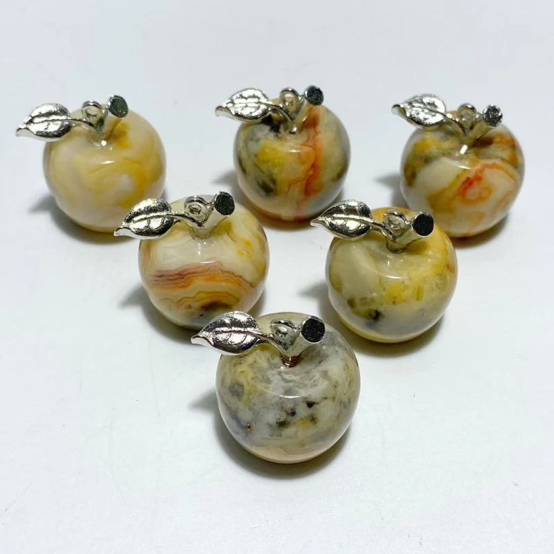 14 Types Small Apple Carving Wholesale Clear Quartz Green Aventurine Lepidolite - Image 5
