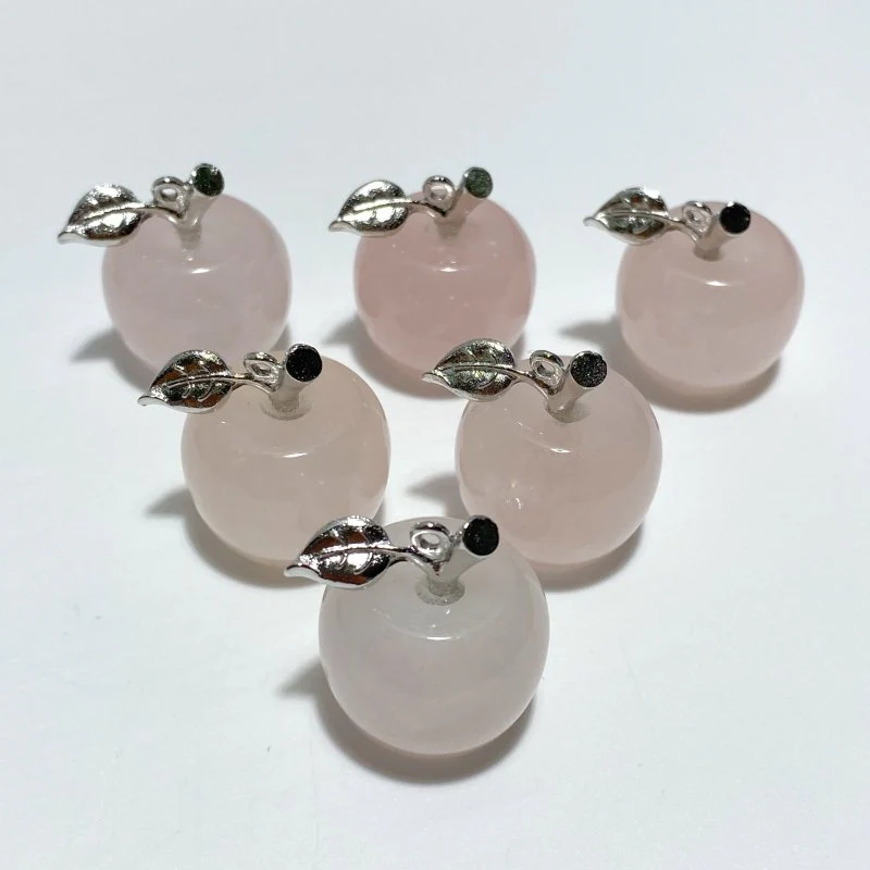 14 Types Small Apple Carving Wholesale Clear Quartz Green Aventurine Lepidolite - Image 9