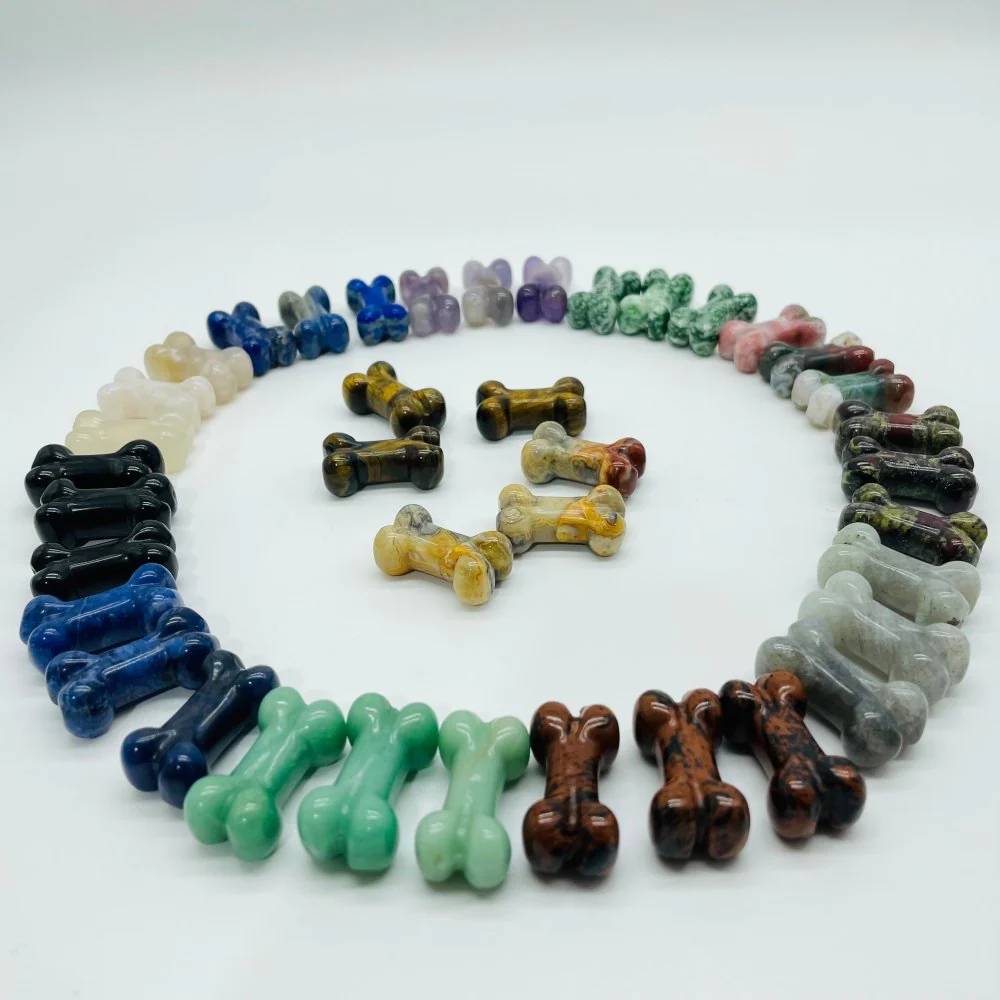 13 Types Mini Dog Bone Wholesale labradorite Lepidolite Ocean Jasper - Image 2