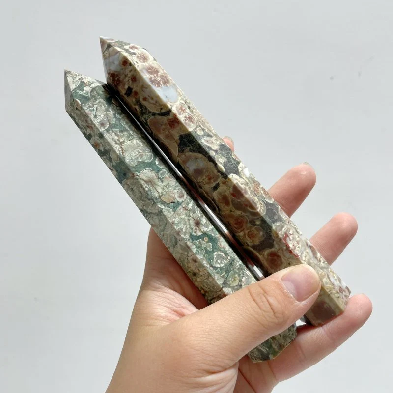 14-16CM Green Sakura Flower Agate Tower Point Wholesale - Image 5