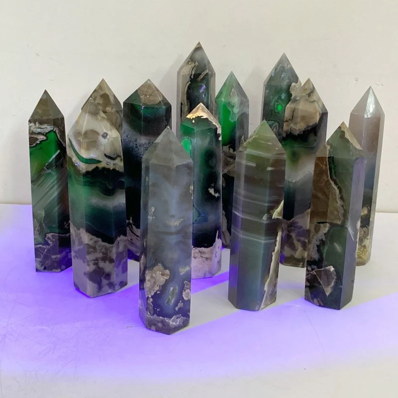 14-20CM Volcano Agate Point Wholesale (UV-Reactive) - Image 3