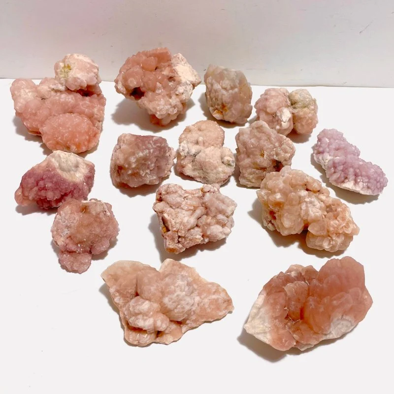 14 Pieces Raw Pink Quartz Specimen