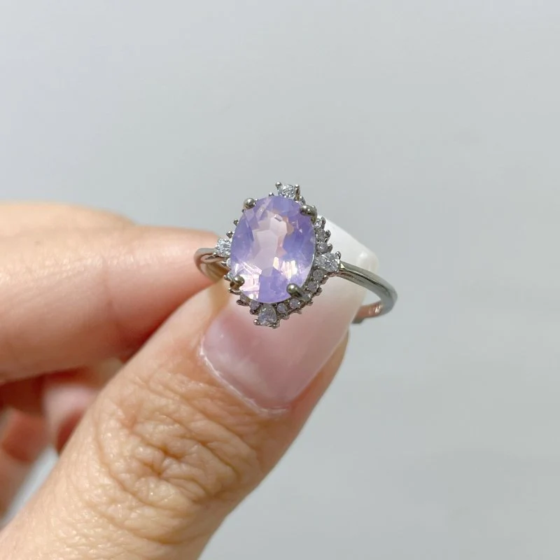 14 Pieces S925 Lavender Quartz Cut Faceted Ring Style #2 - Image 2