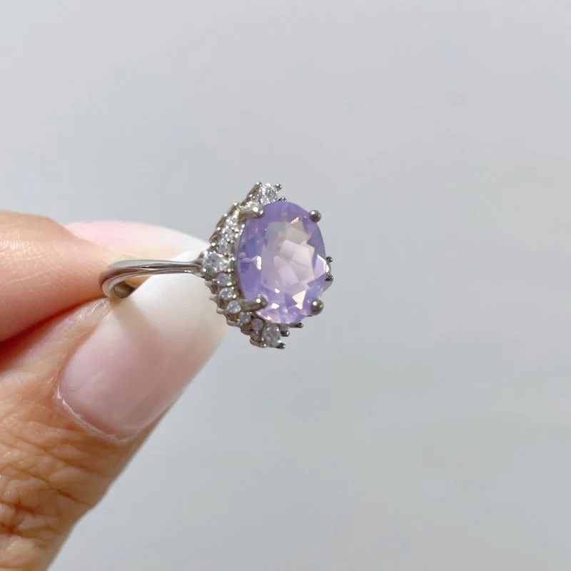 14 Pieces S925 Lavender Quartz Cut Faceted Ring Style #2 - Image 3