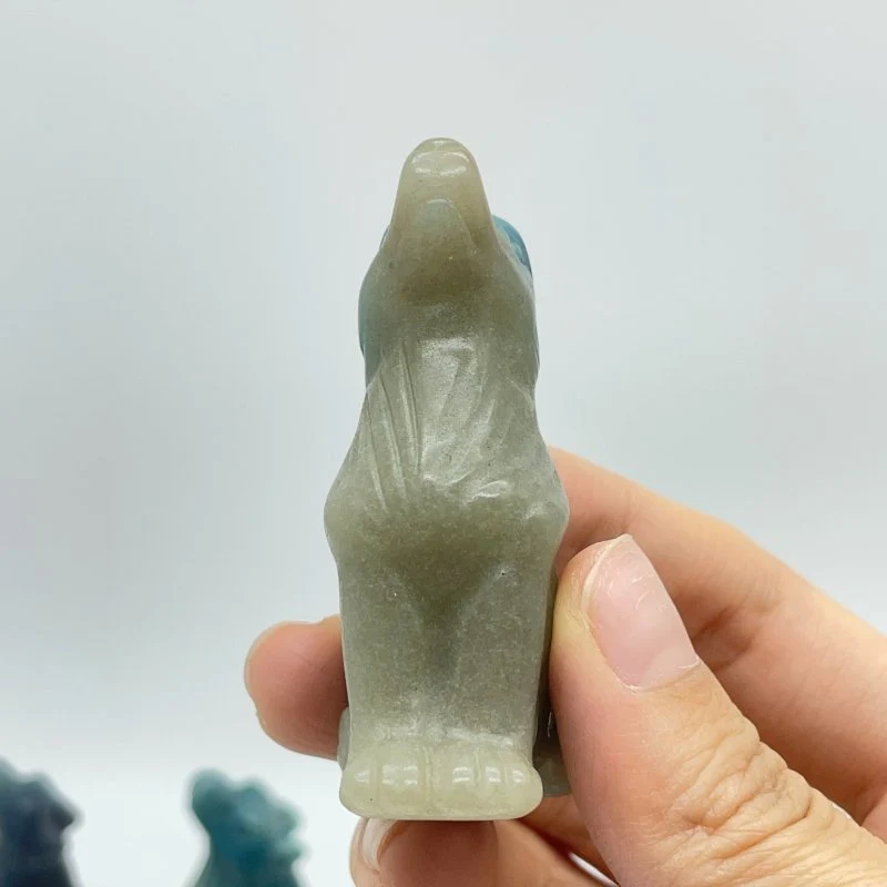 14 Pieces Trolleite Stone Wolves Crystal Carving - Image 7