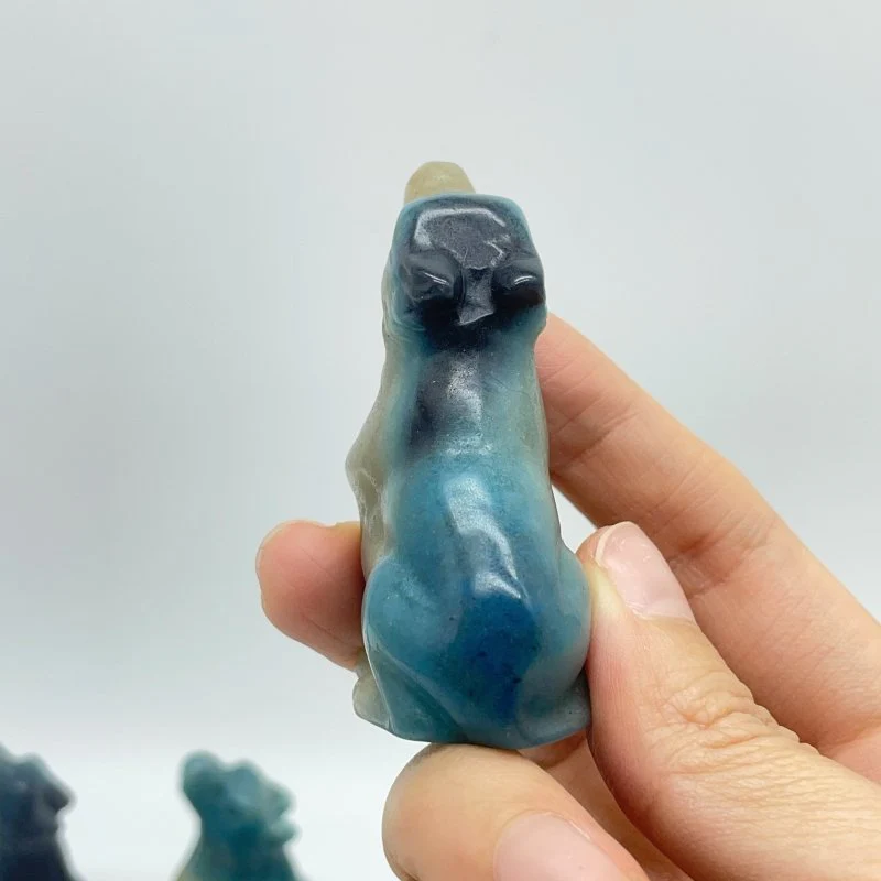 14 Pieces Trolleite Stone Wolves Crystal Carving - Image 8
