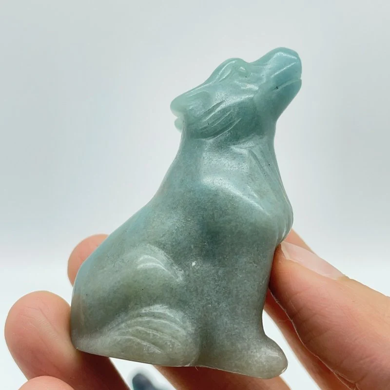 14 Pieces Trolleite Stone Wolves Crystal Carving - Image 9