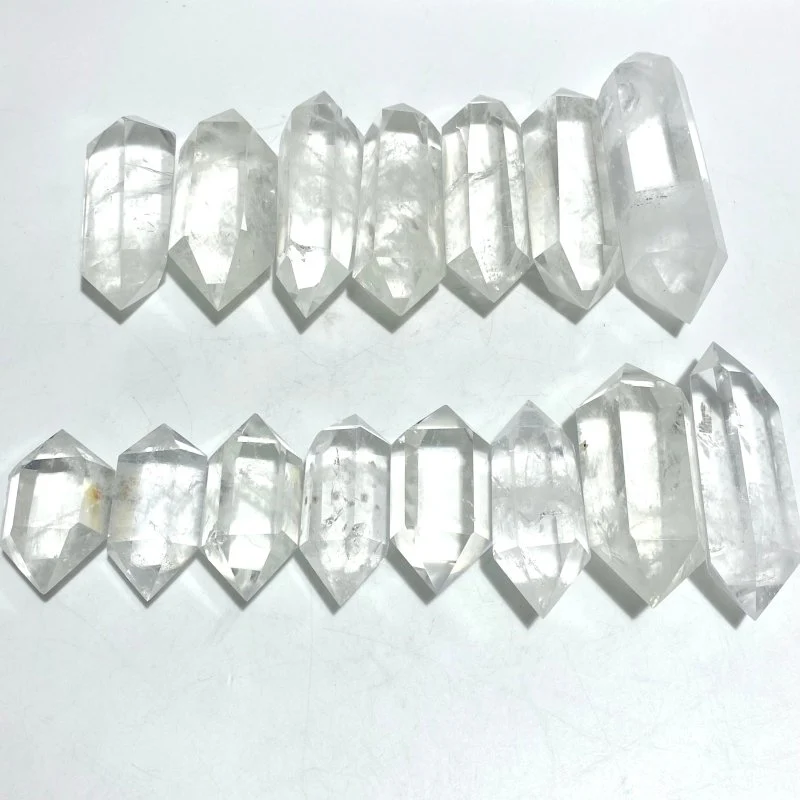 15 Pieces Clear Quartz Double Points