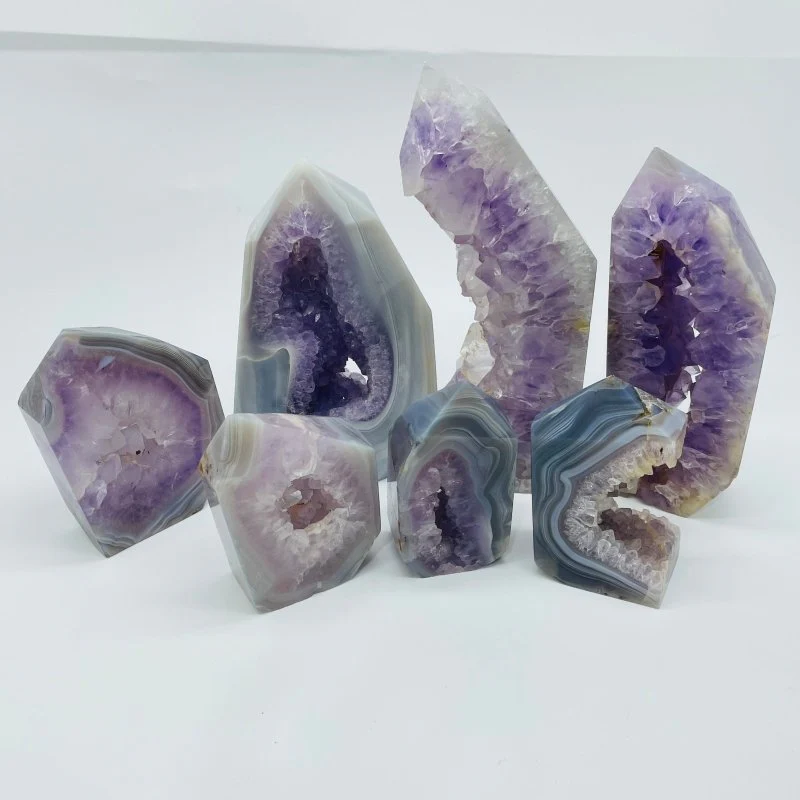 7 Pieces Geode Amethyst Agate Tower Points - Image 2