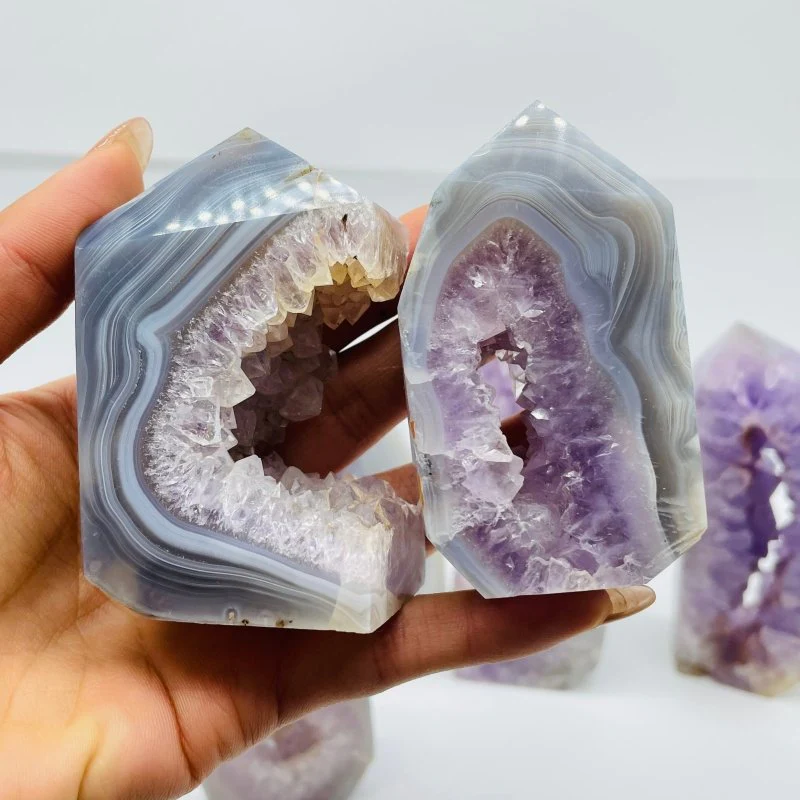 7 Pieces Geode Amethyst Agate Tower Points - Image 3