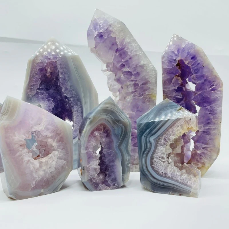7 Pieces Geode Amethyst Agate Tower Points - Image 8