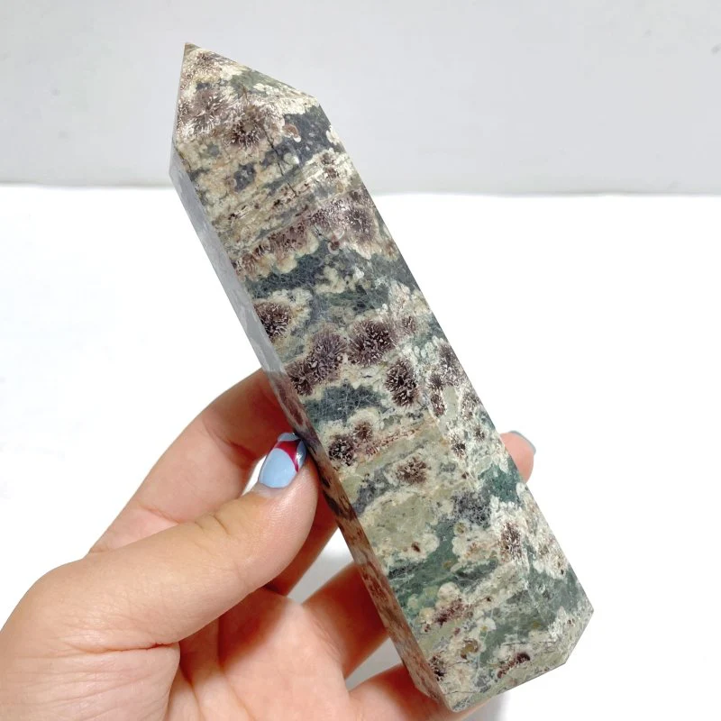15 Pieces Green Sakura Flower Agate Point - Image 2