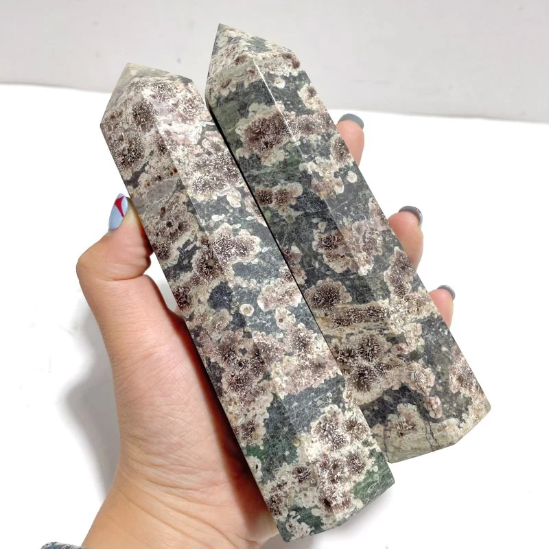 15 Pieces Green Sakura Flower Agate Point - Image 5