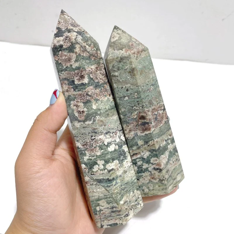15 Pieces Green Sakura Flower Agate Point - Image 7