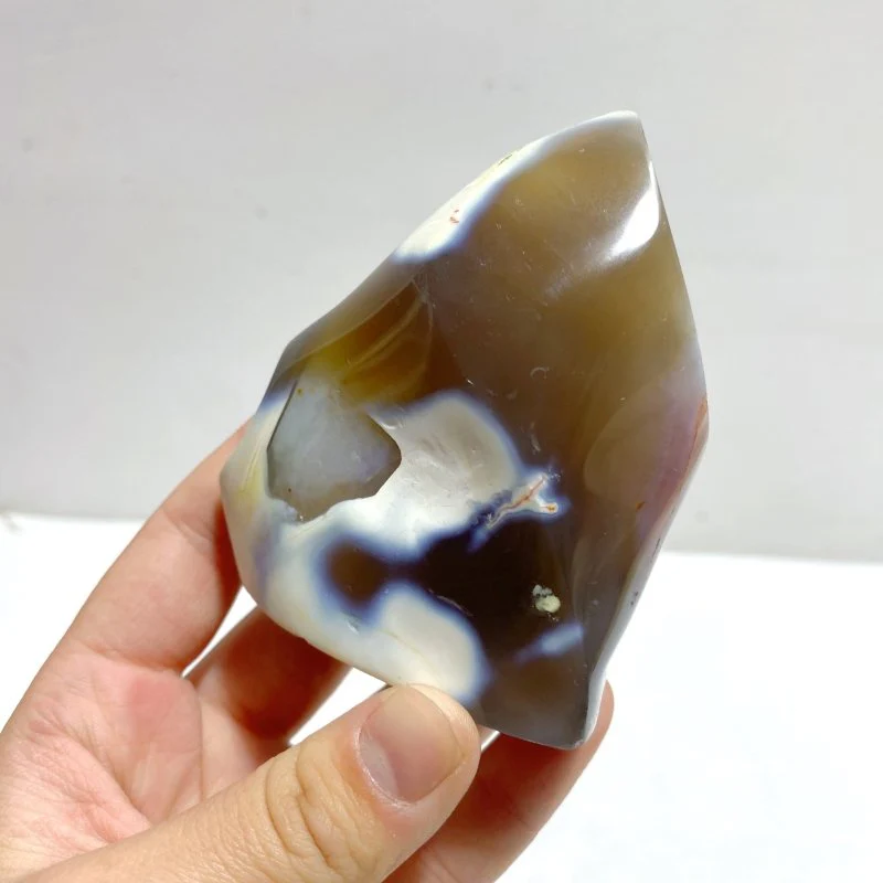 16 Pieces Black Orca Agate Flame Carving #3 - Image 2