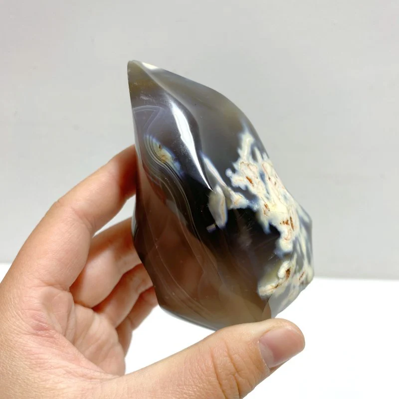 16 Pieces Black Orca Agate Flame Carving #3 - Image 3
