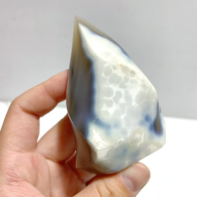 16 Pieces Black Orca Agate Flame Carving #3 - Image 4