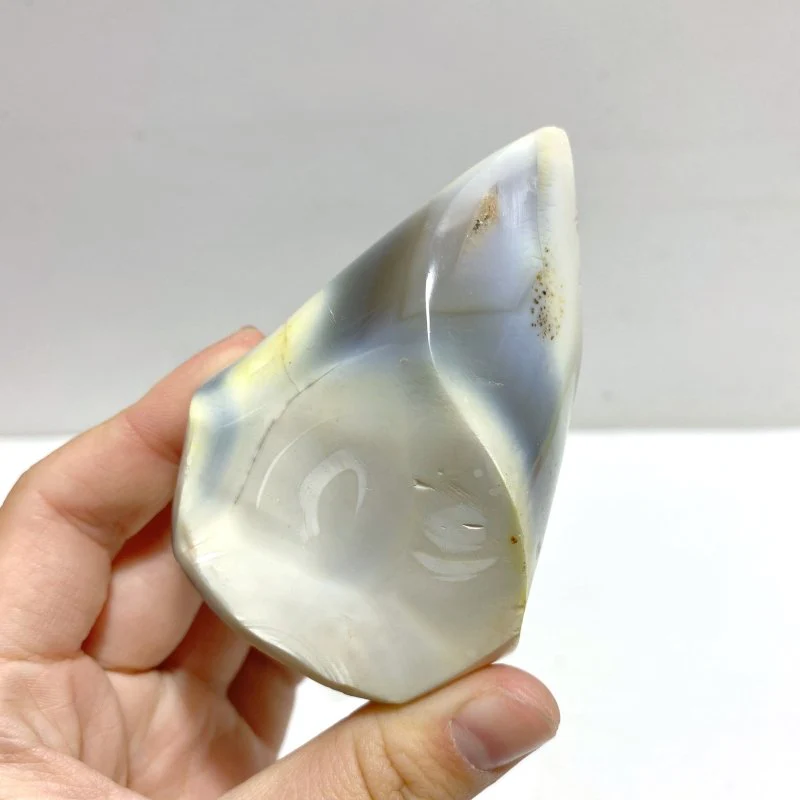 16 Pieces Black Orca Agate Flame Carving #3 - Image 5