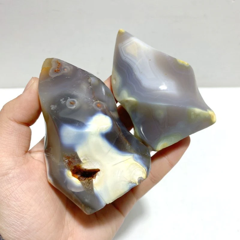 16 Pieces Black Orca Agate Flame Carving #3 - Image 7