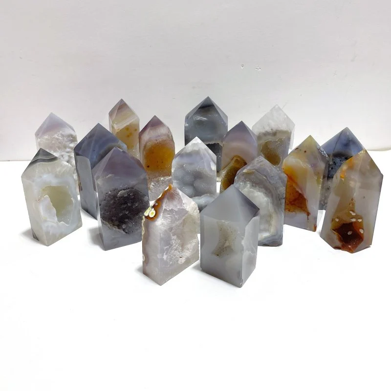 16 Pieces Geode Druzy Agate Four-sided Tower Point - Image 6