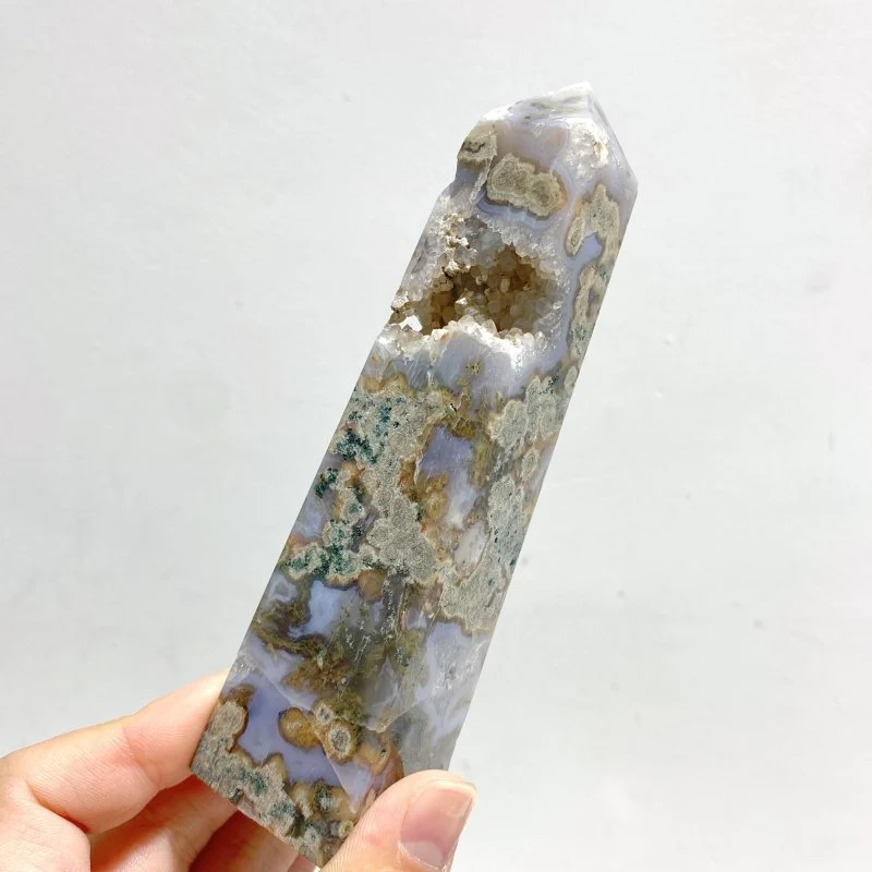 11 Pieces Moss Agate Four-Sided Tower Points - Image 3