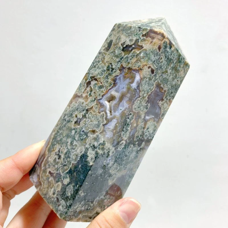 11 Pieces Moss Agate Four-Sided Tower Points - Image 4
