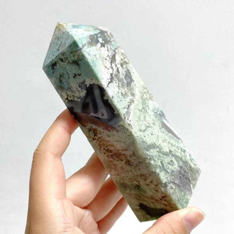 11 Pieces Moss Agate Four-Sided Tower Points - Image 5