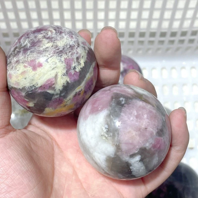 16 Pieces Pink Tourmaline Spheres Balls - Image 4