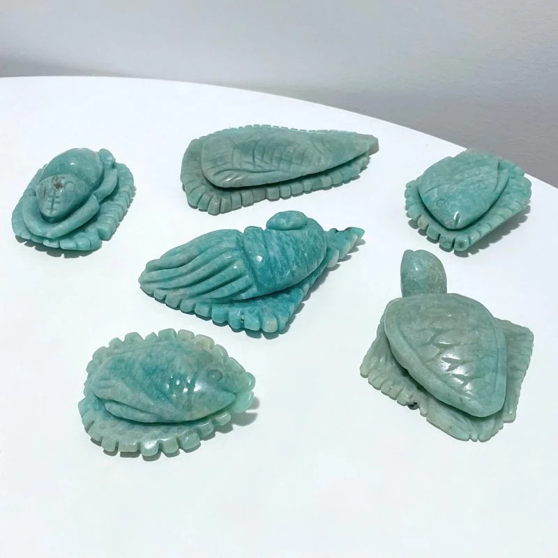 19 Pieces Beautiful Amazonite Sea Animal Carving - Image 4