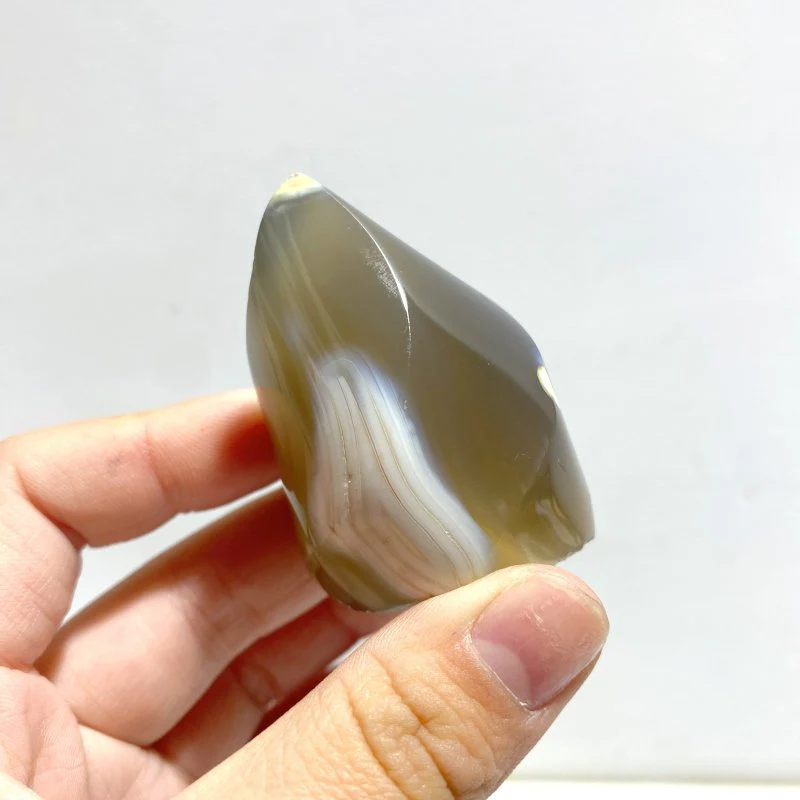 13 Pieces Black Orca Agate Flame Carving #4 - Image 3