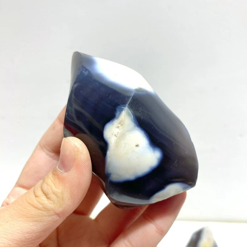 13 Pieces Black Orca Agate Flame Carving #4 - Image 6
