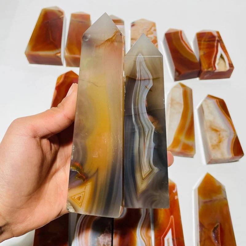 18 Pieces Natural Carnelian Four-Sided Points - Image 6