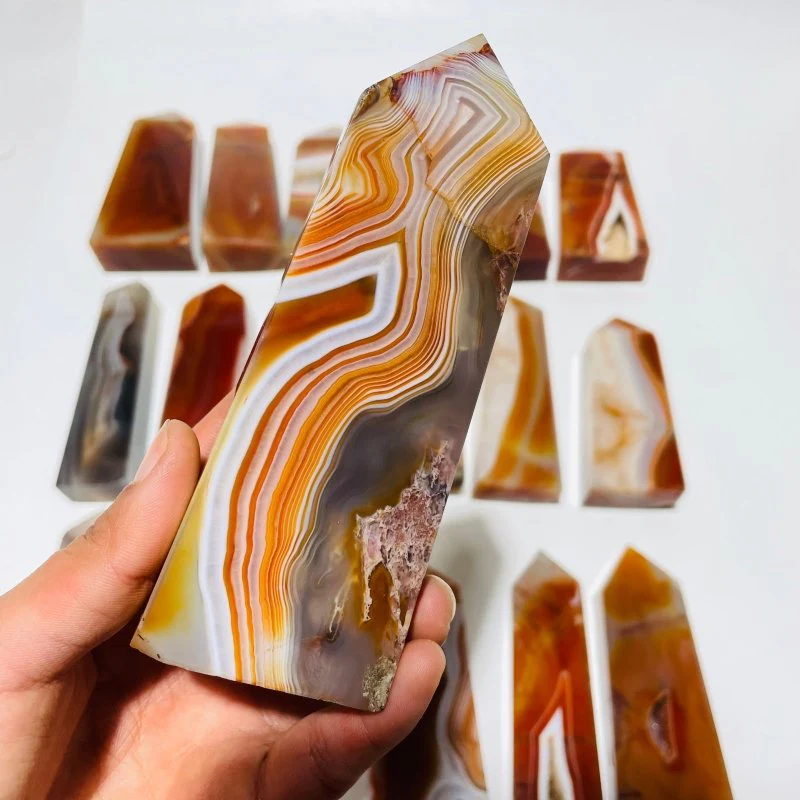 18 Pieces Natural Carnelian Four-Sided Points - Image 7