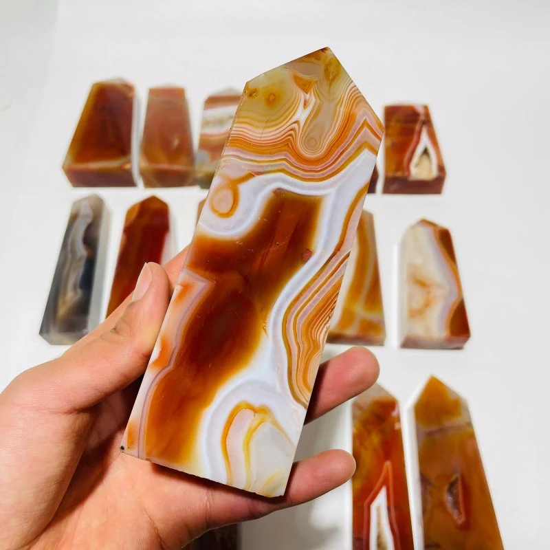 18 Pieces Natural Carnelian Four-Sided Points - Image 8