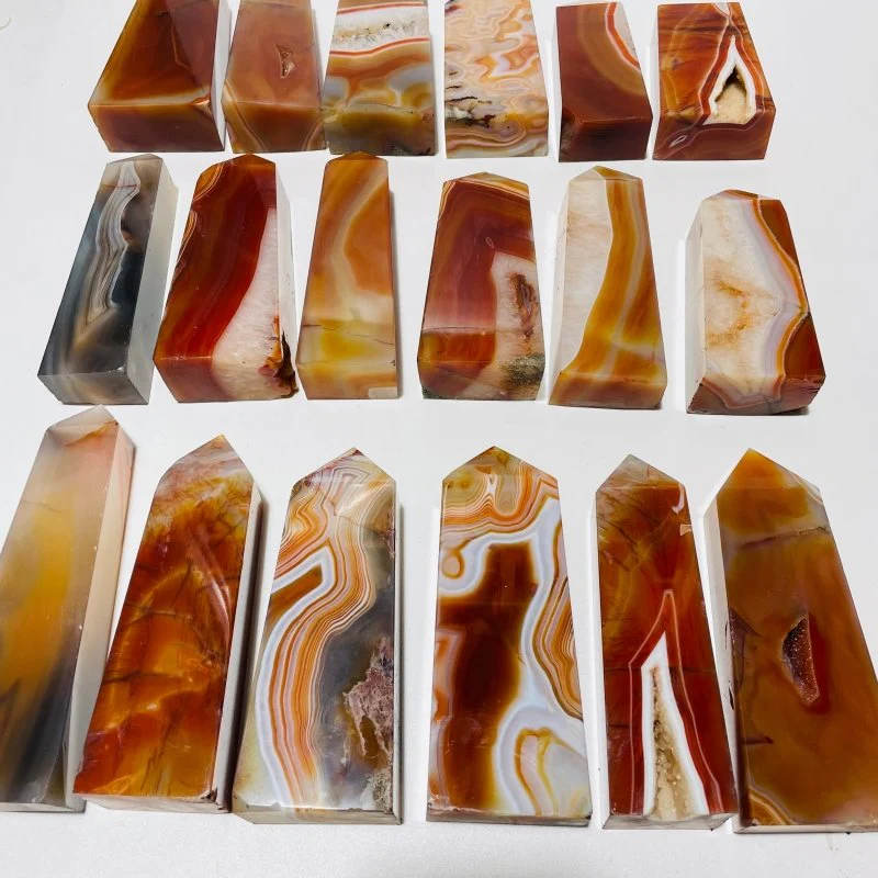 18 Pieces Natural Carnelian Four-Sided Points - Image 9